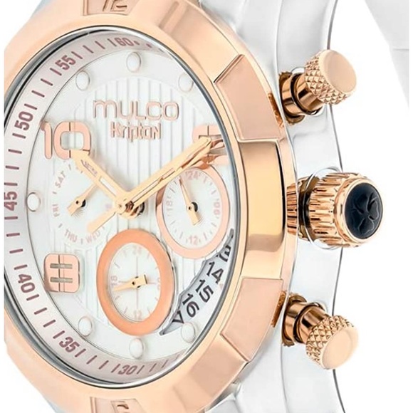 MULCO white and gold watch. Wore once. big watch - Picture 3 of 5